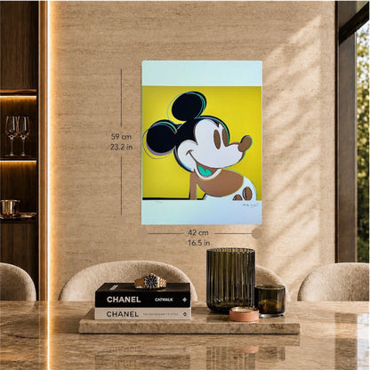Andy Warhol Mickey Mouse (Gelb) Lithographie Arches 300gsm 42x59 cm
