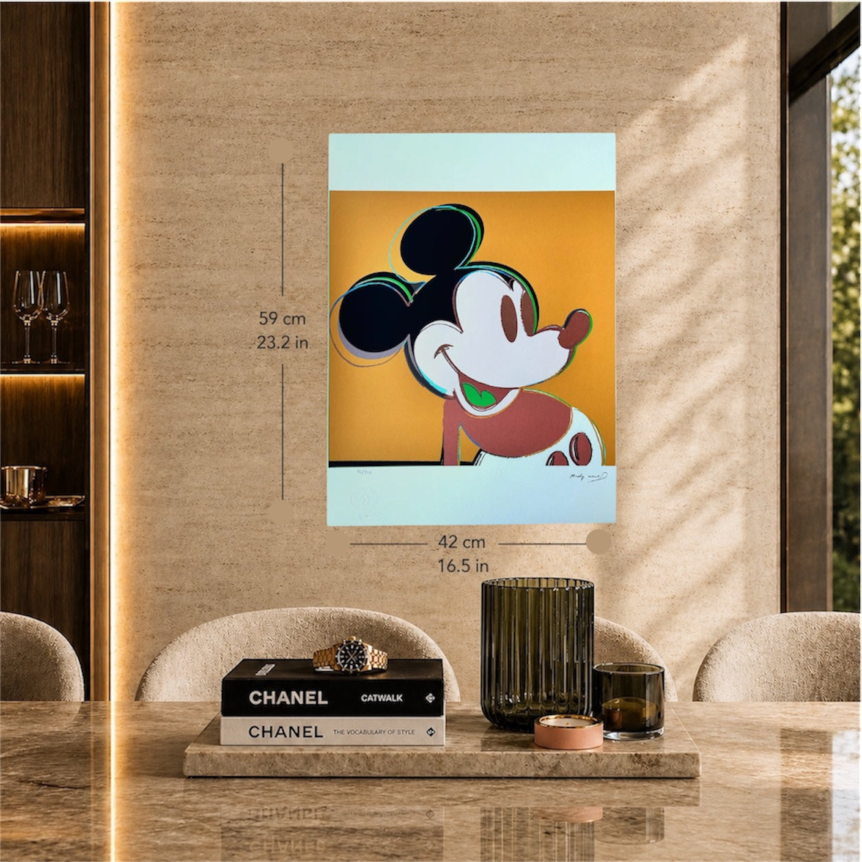 Andy Warhol Mickey Mouse (Dunkelgelb) Lithographie Bögen 300 g/m² 42 x 59 cm