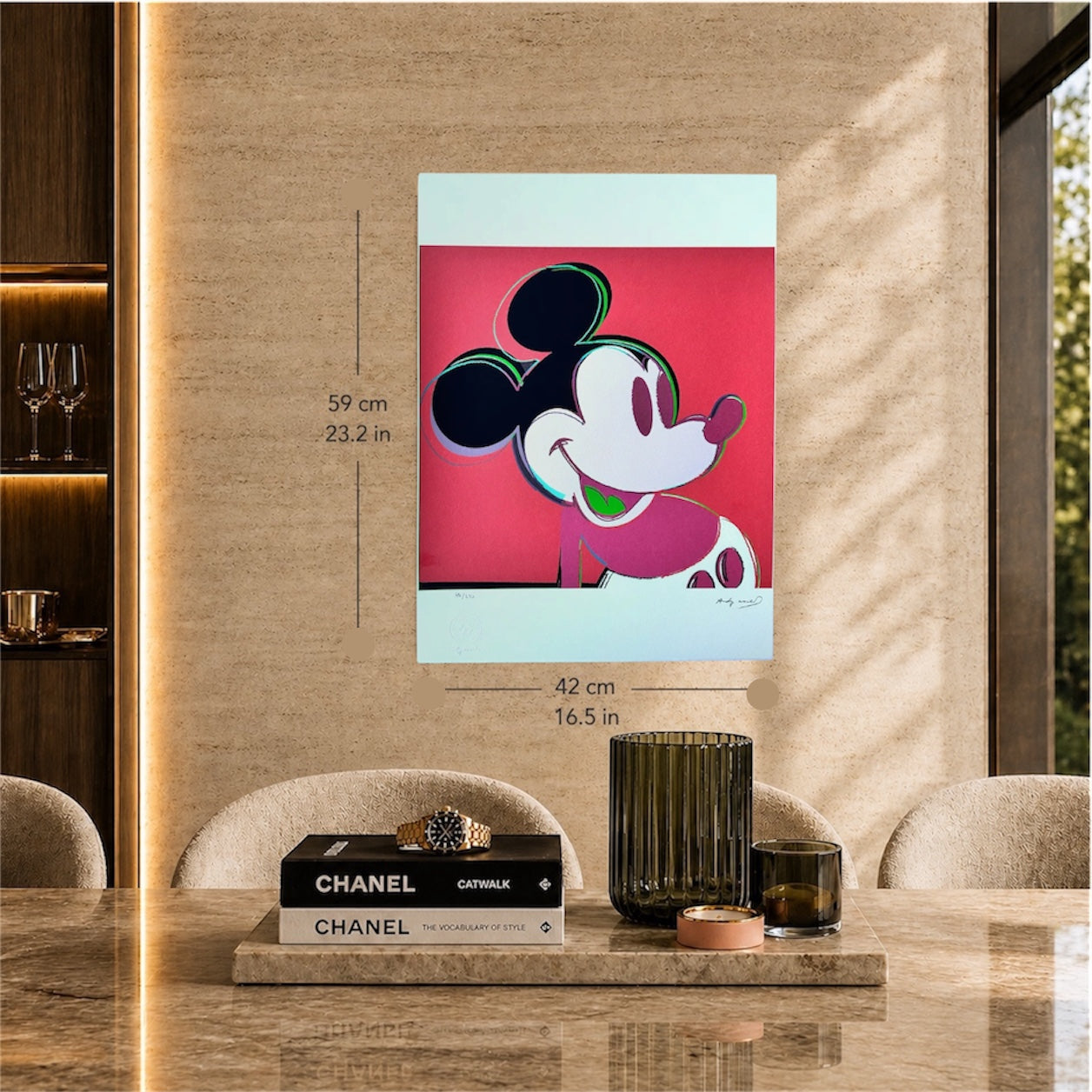 Andy Warhol Mickey Mouse (Rot) Lithografie Bögen 300 g/m² 42 x 59 cm