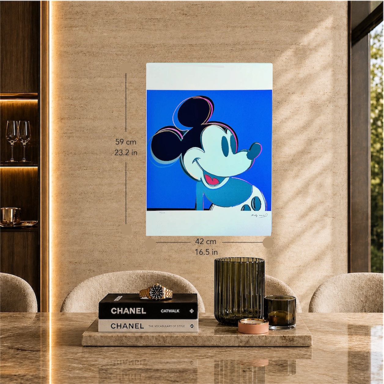 Andy Warhol Mickey Mouse (Blau) Lithografie Bögen 300 g/m² 42 x 59 cm