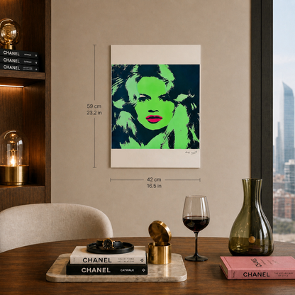 Andy Warhol Brigitte Bardot (Grün) Lithografie Bögen 300 g/m² 42 x 59 cm