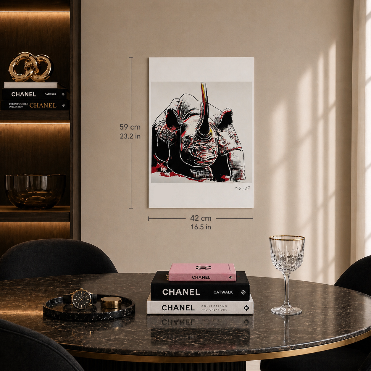 Andy Warhol Rhino (Tiere) Lithographie Bögen 300 g/m² 42 x 59 cm