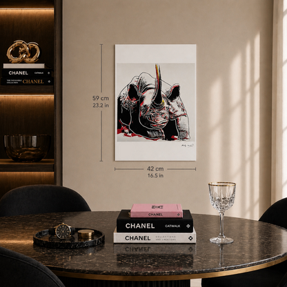 Andy Warhol Rhino (Tiere) Lithographie Bögen 300 g/m² 42 x 59 cm