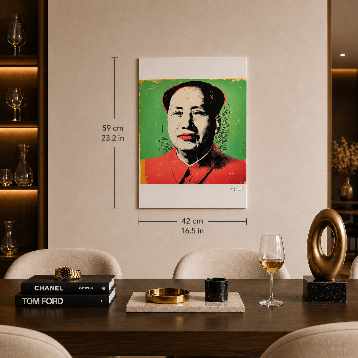 Andy Warhol Mao (Green & Red Classic) Lithografie Bögen 300 g/m² 42 x 59 cm