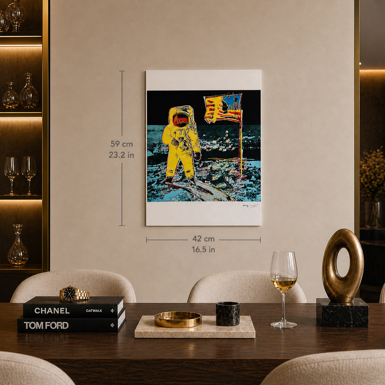 Andy Warhol Moonwalk (Gelb & Blau) Lithographie Arches 300gsm 42x59 cm