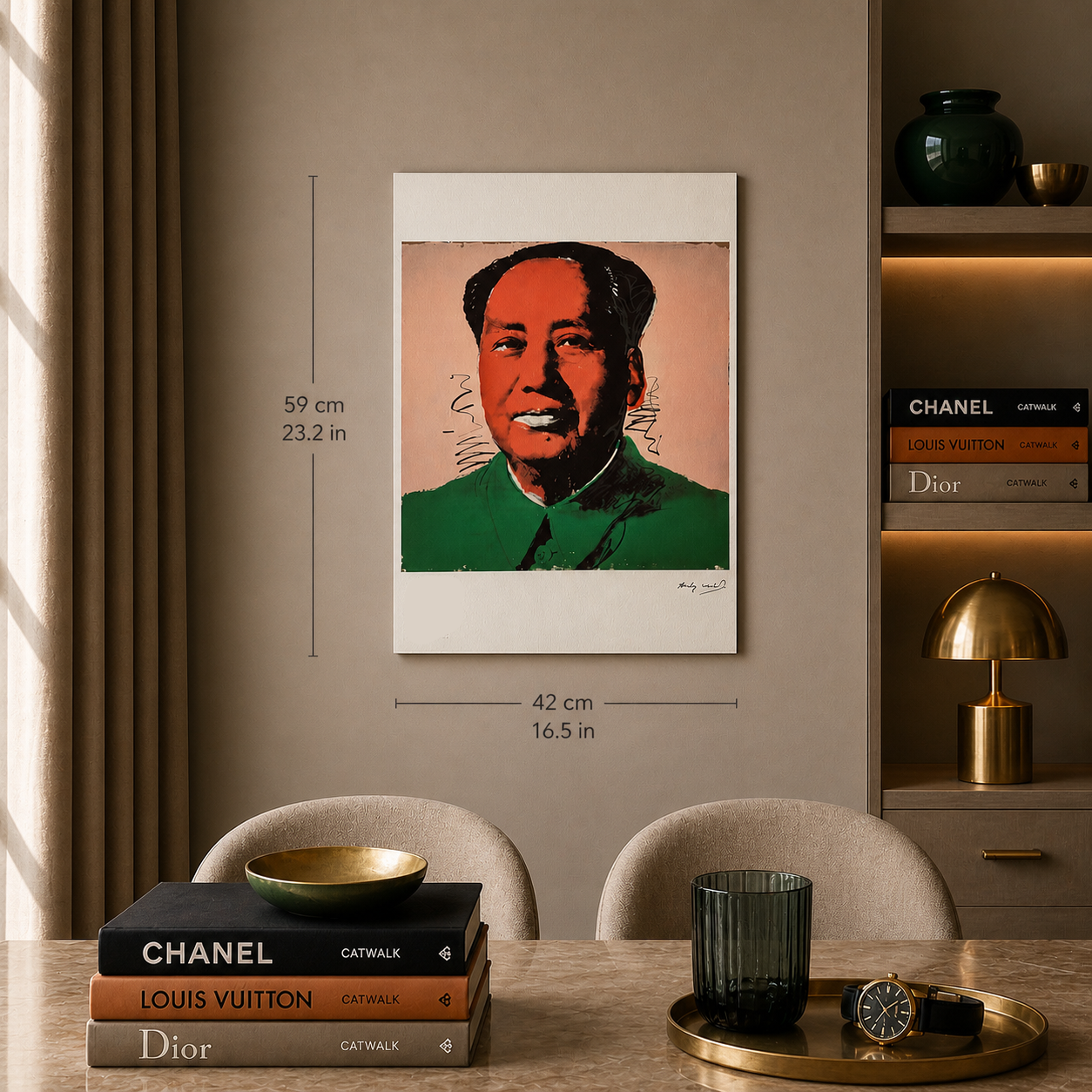 Andy Warhol Mao (Grün & Rot) Lithographie Bögen 300gsm 42x59 cm
