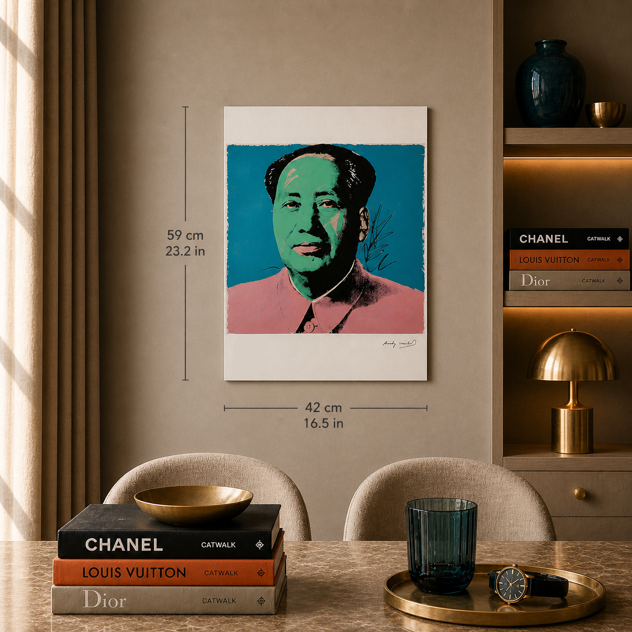 Andy Warhol Mao (Türkis & Grün) Lithografie Bögen 300 g/m² 42 x 59 cm