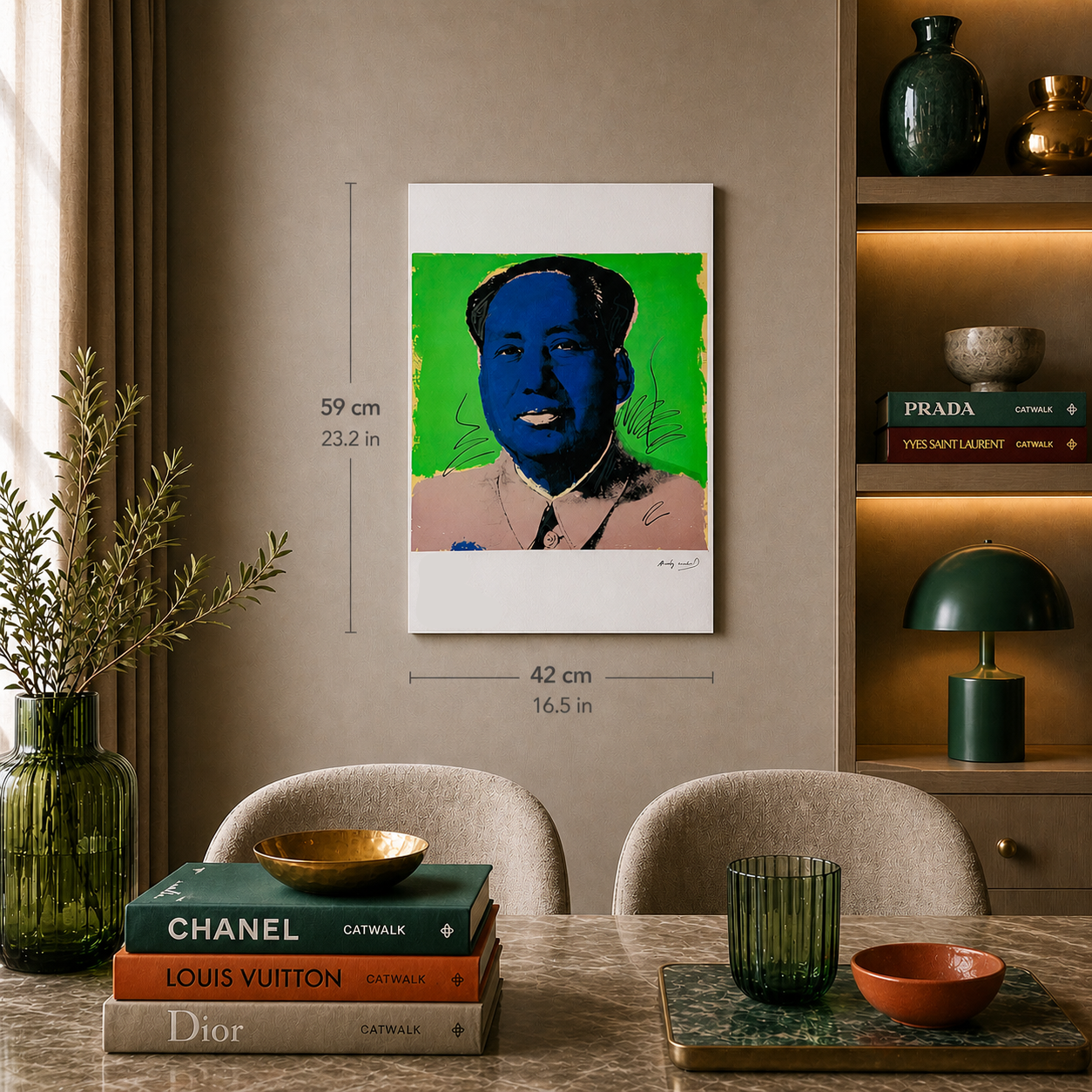 Andy Warhol Mao (Blau & Grün) Lithografie Bögen 300 g/m² 42 x 59 cm