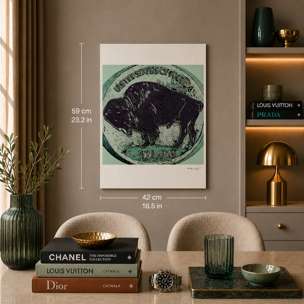 Andy Warhol Buffalo Nickel (Five Cents) Lithographie Arches 300gsm 42x59 cm