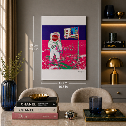 Andy Warhol Moonwalk (Neon Pink & Lila) Lithographie Bögen 300 g/m² 42 x 59 cm