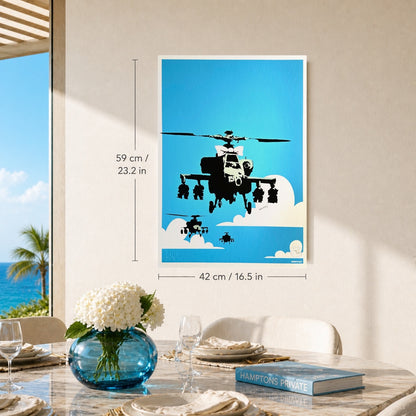 BANKSY Happy Chopper Lithografie Bögen 300 g/m² 42 x 59 cm