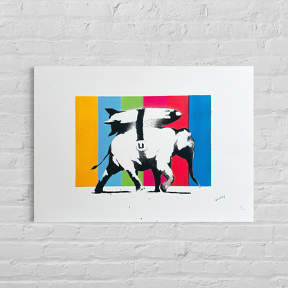 Banksy Heavy Weapons (Mehrfarbig) Lithographie Bögen 300 g/m² 42 x 59 cm