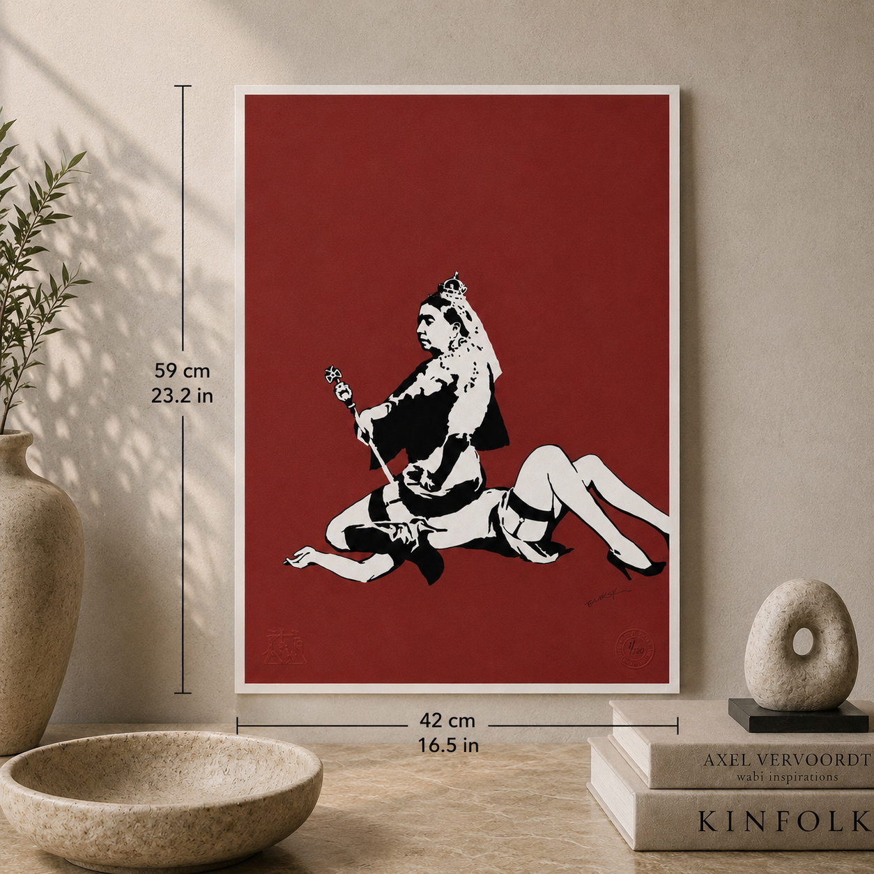 Banksy Queen Vic Lithographie Arches 300 g/m² 42 x 59 cm