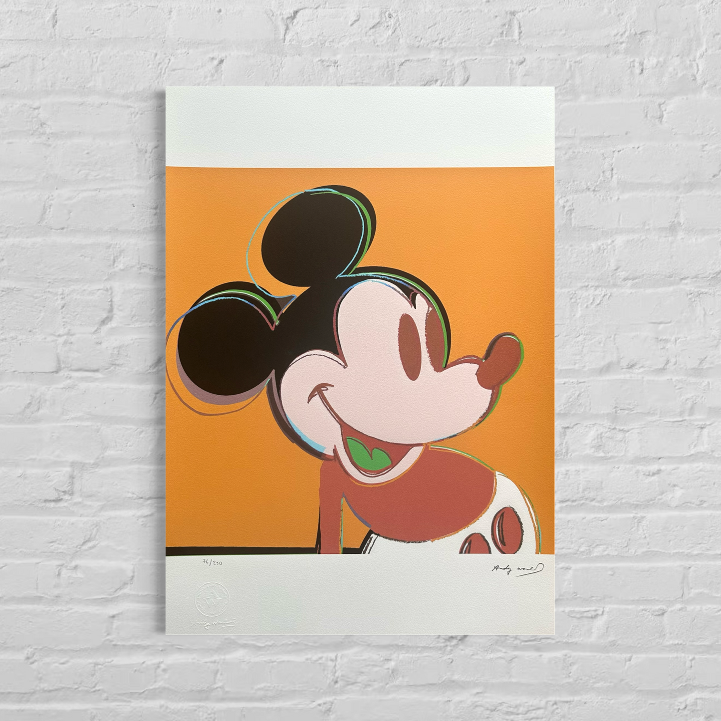 Andy Warhol Mickey Mouse (Dunkelgelb) Lithographie Bögen 300 g/m² 42 x 59 cm