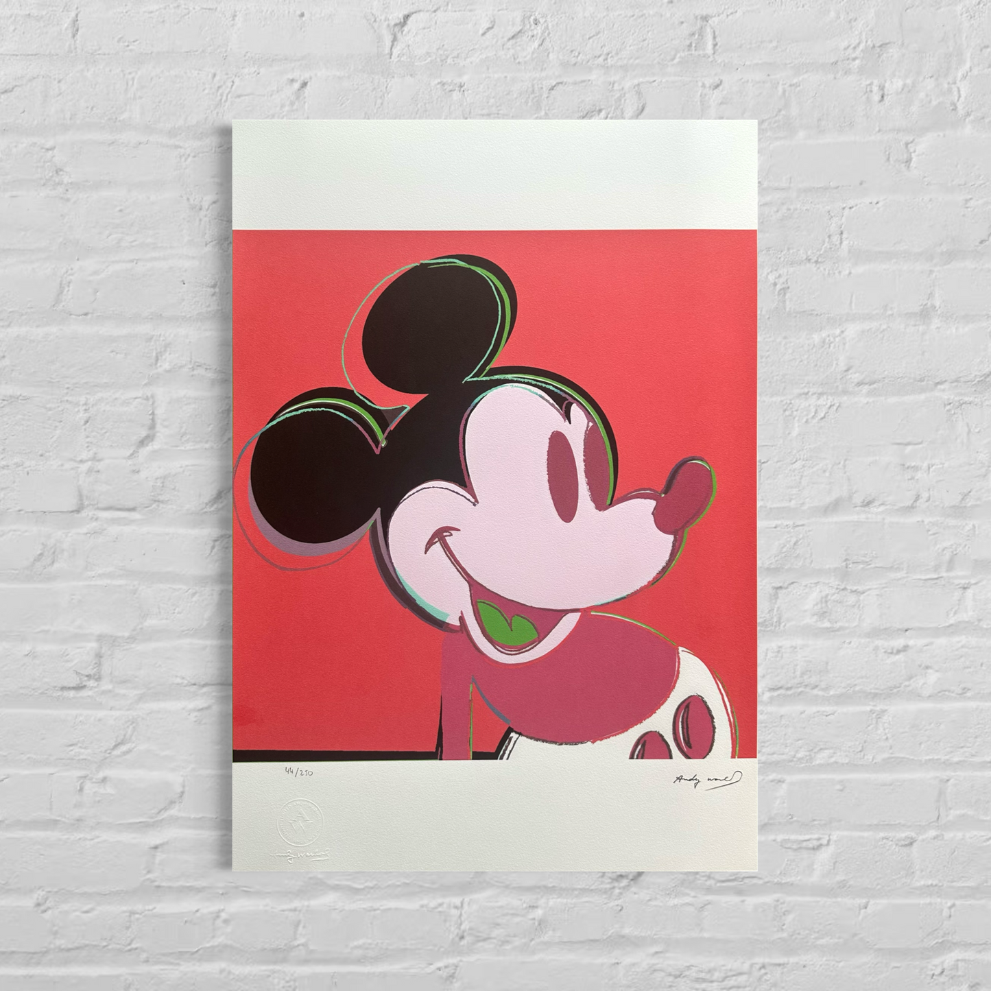 Andy Warhol Mickey Mouse (Rot) Lithografie Bögen 300 g/m² 42 x 59 cm