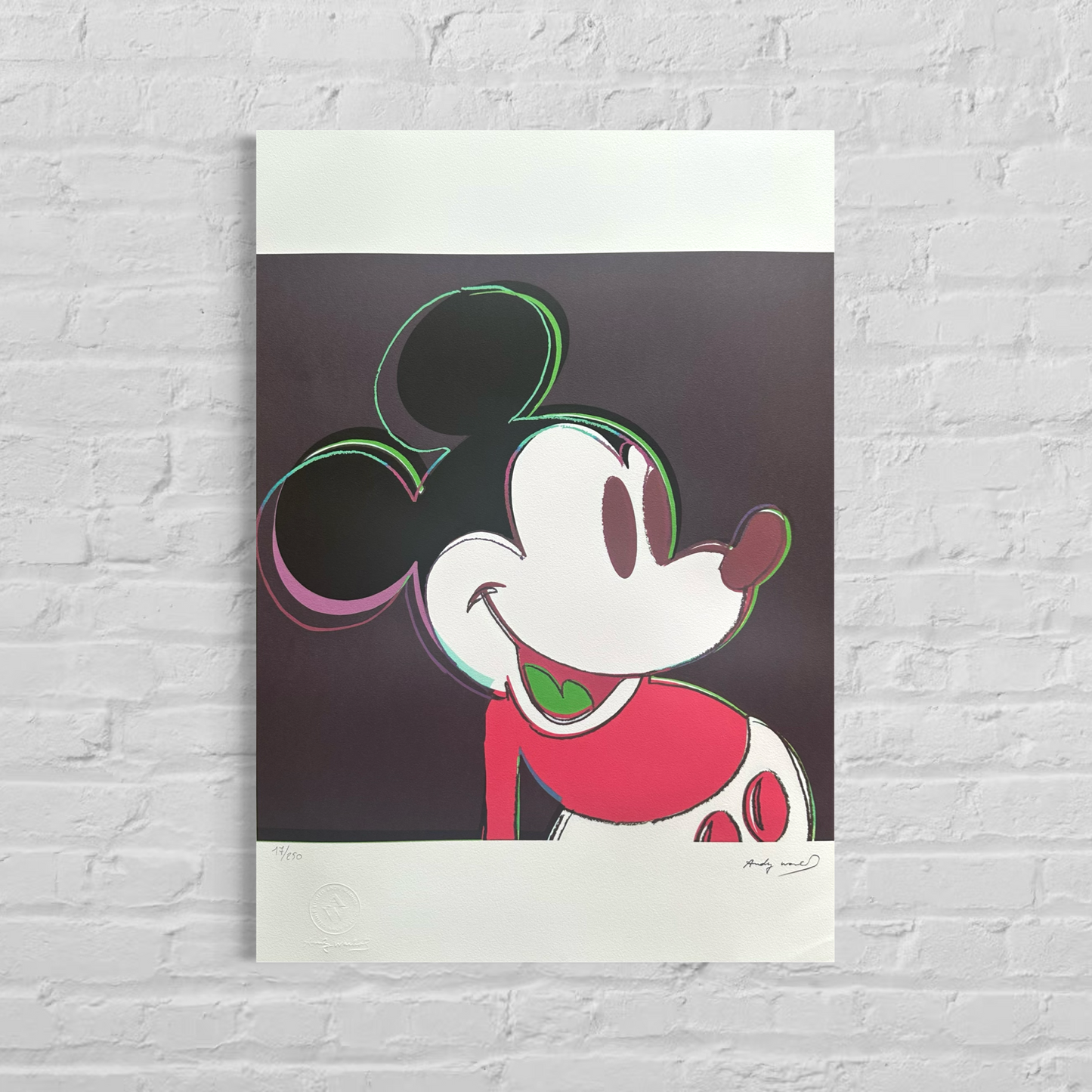 Andy Warhol Mickey Mouse (Schwarz-Rot) Lithografie Bögen 300 g/m² 42 x 59 cm