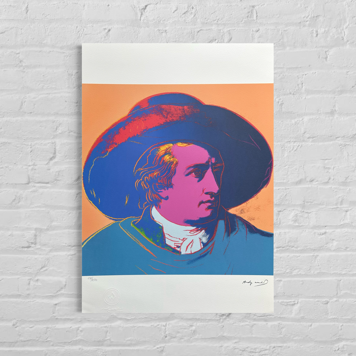 Andy Warhol Goethe (Blau-Orange) Lithographie Arches 300gsm 42x59 cm