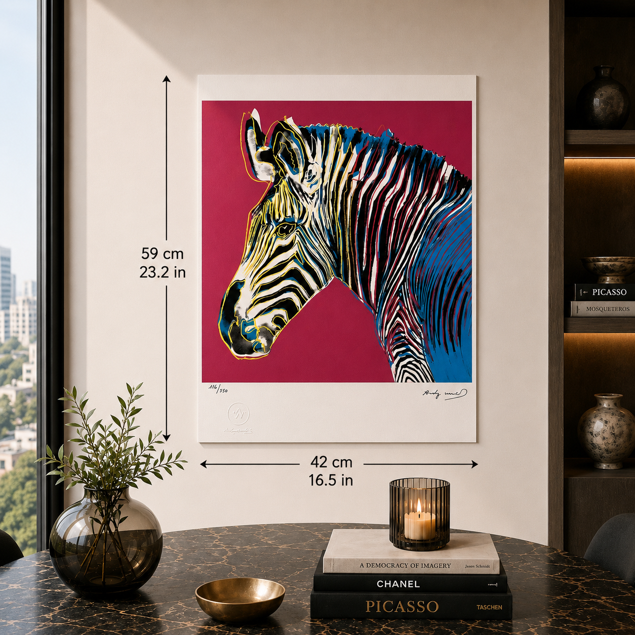 Andy Warhol Zebra (Tiere) Lithographie Bögen 300 g/m² 42 x 59 cm