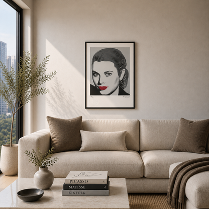 Andy Warhol Grace Kelly (Schwarz und Weiß) Lithografie Bögen 300 g/m² 42 x 59 cm