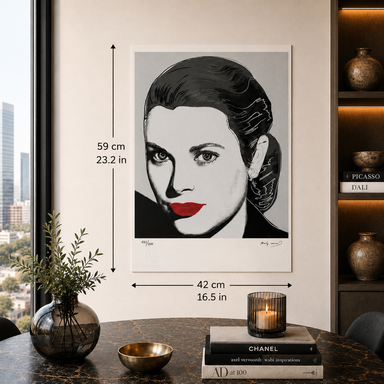 Andy Warhol Grace Kelly (Schwarz und Weiß) Lithografie Bögen 300 g/m² 42 x 59 cm