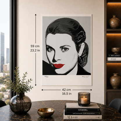 Andy Warhol Grace Kelly (Schwarz und Weiß) Lithografie Bögen 300 g/m² 42 x 59 cm