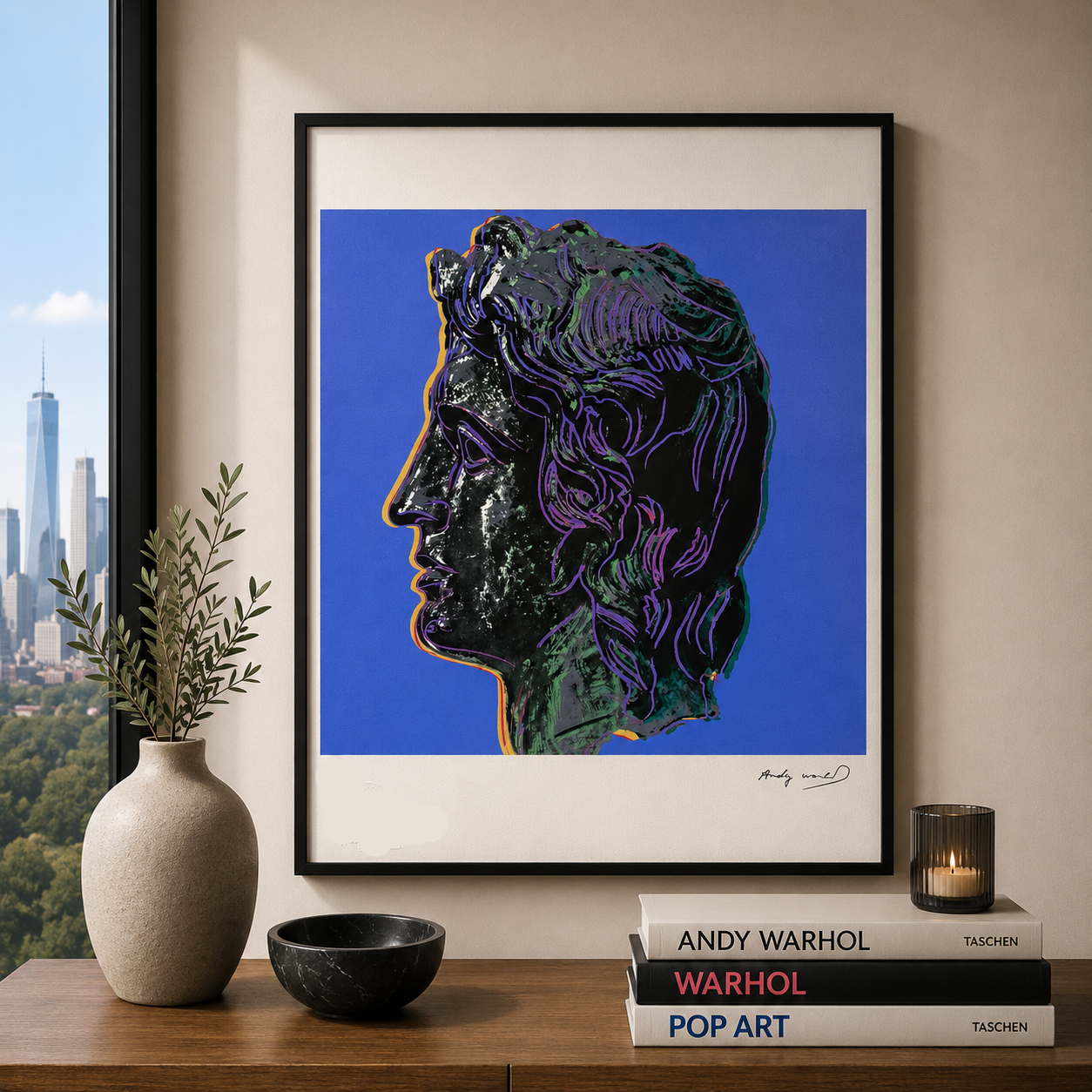 Andy Warhol Alexander der Große (Blau) Lithographie Arches 300gsm 42x59 cm