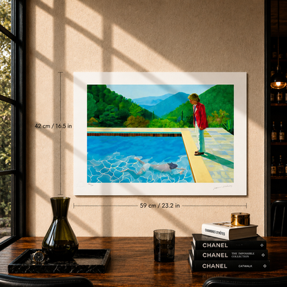 David Hockney Schwimmbad mit Menschen Lithographie Arches 300 g/m² 42 x 59 cm