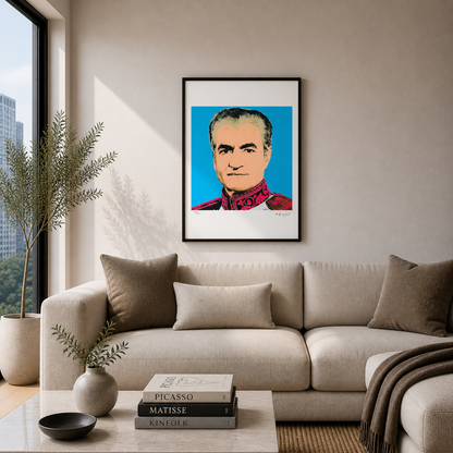 Andy Warhol Shah of Iran, mehrfarbige Lithographie Arches, 300 g/m², 42 x 59 cm