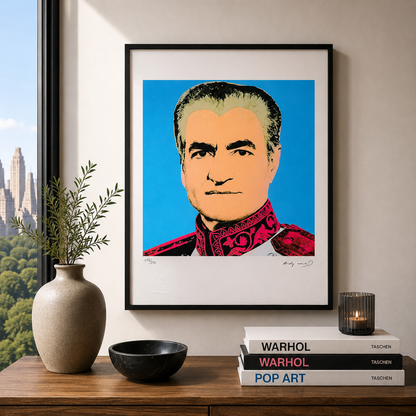 Andy Warhol Shah of Iran, mehrfarbige Lithographie Arches, 300 g/m², 42 x 59 cm