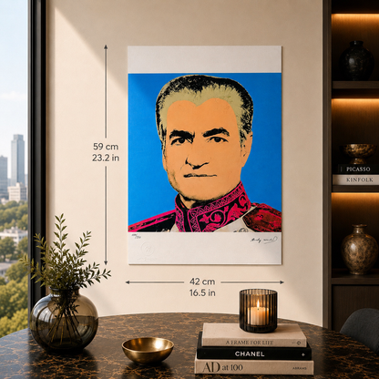 Andy Warhol Shah of Iran, mehrfarbige Lithographie Arches, 300 g/m², 42 x 59 cm