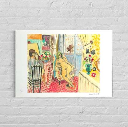 Genummerde editie HENRI MATISSE "L'artiste e le modèle nu" Gesigneerd - Certificaat - Limited lithografie - Franse kunstenaar - after