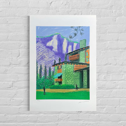 Genummerde editie DAVID HOCKNEY - Huis met 2 figuren - Certificaat - Limited lithografie - muurdecoratie - after