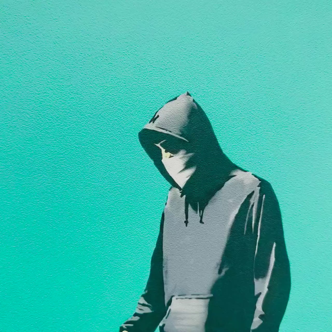 Banksy Barking Dog (Turquoise) Lithografie Arches 300gsm 42x59 cm
