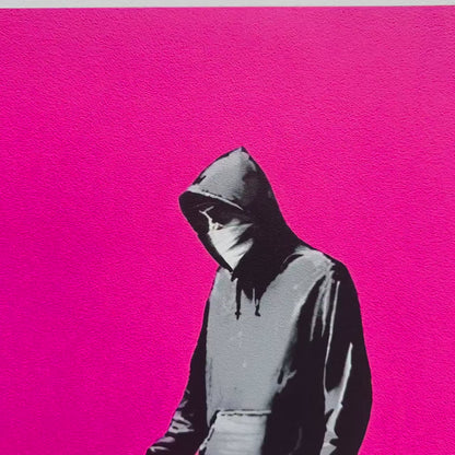 Banksy Barking Dog (Lichtpaars) Lithografie Arches 300gsm 42x59 cm